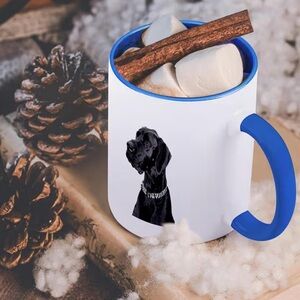 Chic Nation Blue and White Dog Mug